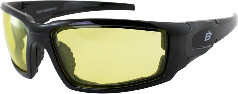 Birdz Eyewear Osprey Foam Padded Motorcycle Safety Sunglasses Black Frame with Smoke Lenses - Image 1
